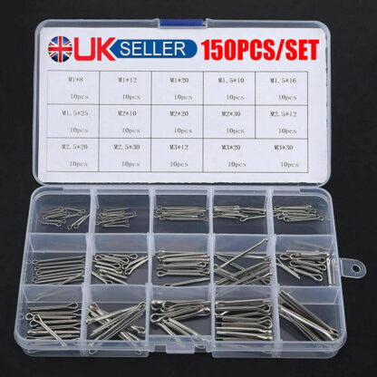 UK 150Pcs Split-Pins   Split Cotter Pins Stainless Steel A2 Marine Grade   304 - Image 10