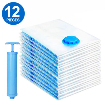 12 X STRONG VACUUM STORAGE SPACE SAVER SAVING VACUM VACCUM LARGE ORGANISER BAGS - Image 3