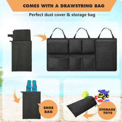 Large Car Boot Organiser Tidy Back Seat Storage Bag Hanging Pocket Accessories - Image 3
