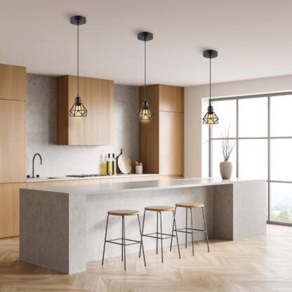 Light Pendant Fitting Ceiling Rose E27 Suspension Set Black Light Base UK - Image 9