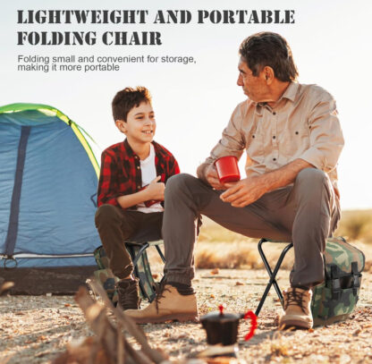 2in1 Oxford Fishing Tackle Backpack Bag,Camping Hiking Foldable Stool Seat Chair - Image 7