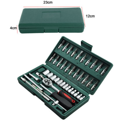 52pc Metric Socket Set Ratchet Torx Wrench Kit 1-4 Drive Repair Tool With Case - Image 9