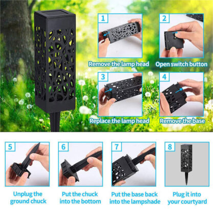 4X Solar Powered LED Garden Stake Lights Patio Yard Lawn Waterproof Outdoor - Image 2