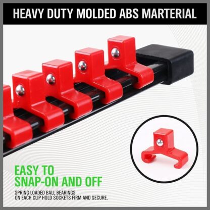 6PCS Socket Rail Storage Holder Organizer Tray Set 1  2  3  8  1  4   Wall Mount ABS - Image 2