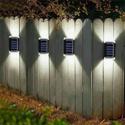2Pcs Solar Powered Wall Lights Led Super Bright Door Fence Outdoor Garden Lamp White Ligth - Image 7