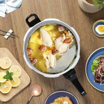 5L Aluminium Pressure Cooker Quick With Lid Latch Indicator Explosion-Proof - Image 6