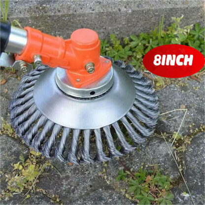 8-Inch Grass Strimmer Head Trimmer Brush Steel Wire Wheel Garden Weed Trimmer - Image 5