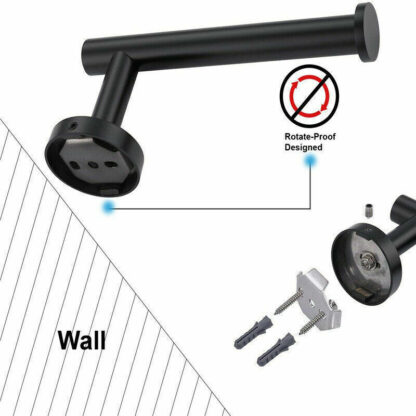 Wall Mounted Toilet Roll Holder Tissue Paper Stand Bathroom Bar Square UK - Image 3