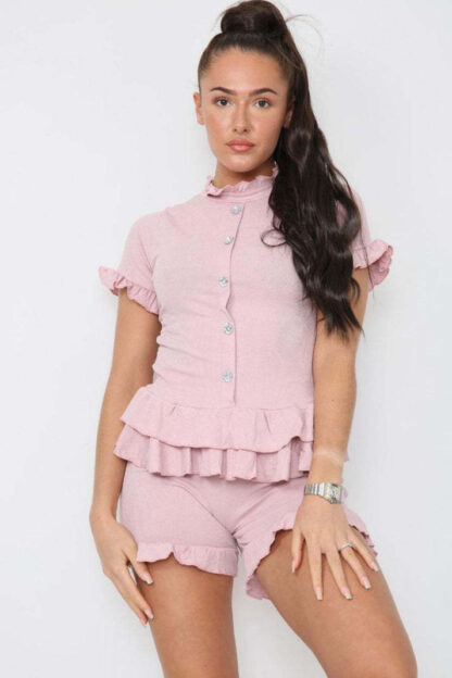 Diamond Frilled Edge Short Co-Ord Set - Image 10