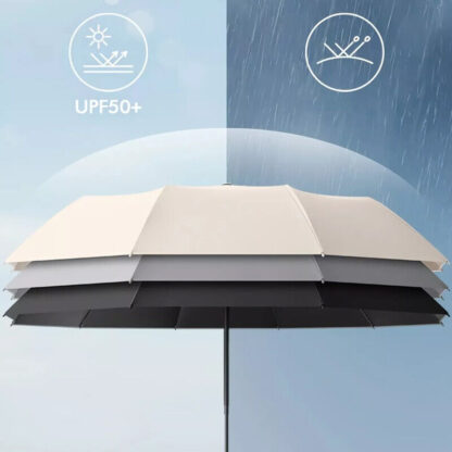 30 Bones Windproof Strong 105CM Reinforced Automatic Folding Umbrella Black - Image 10