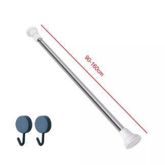 Heavy Duty Extendable Telescopic Shower Curtain Pole Rail Rod Bath Door Window
