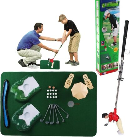 Indoor Mini Golfing Game Kit Golfs Toy Set WRed Pad Putter Early Education - Image 3