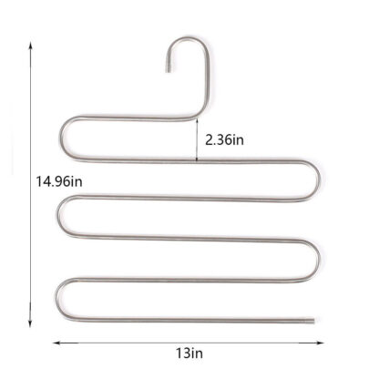 3pcs Clothes Pants Trouser Hanger Multi Layer Storage Closet Space Saver Organizer - Image 5
