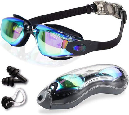 Anti Fog Swimming Goggles UV Glasses Adjustable Earbuds For Men Women Kids - Image 2