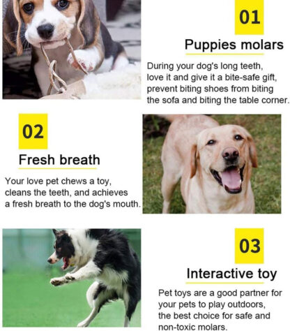 15X Tough Dog Toys Bundle Chew Rope Knot Ball Squeakers Pet Puppy Teething NEW - Image 2