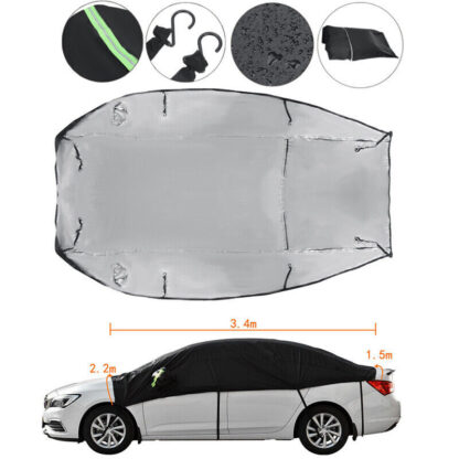 HalfCarCoverTopRoofWaterproofOutdoorSunUVRainProtectionUniversal - Image 9