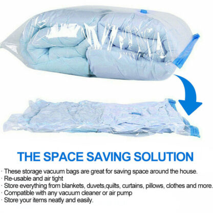12 X STRONG VACUUM STORAGE SPACE SAVER SAVING VACUM VACCUM LARGE ORGANISER BAGS - Image 5