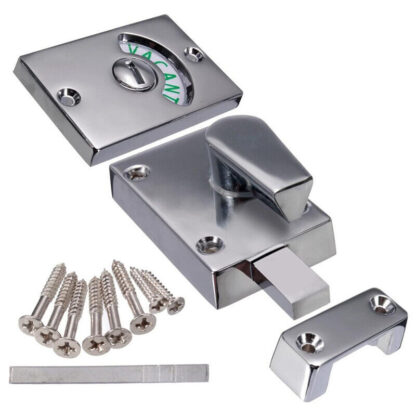 Satin Indicator Bolt Vacant Engaged Bathroom Privacy WC Toilet Lock Satin-Nickel - Image 7