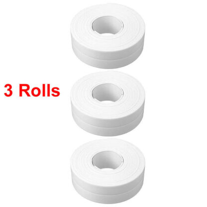 1-3X WATERPROOF SEALING TAPE ADVE WHITE BATHROOM KITCHEN LEAK PVC 22MM X 3.2MHESI - Image 2