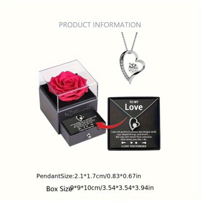 Cubic Zirconia Heart Necklace With Heart For Gifts  925 Sterling Silver Necklace - Image 2