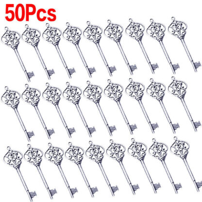 50X Santa Keys Charms Pendants Skeleton Tibetan Silver Large Xmas Charm Pendant - Image 2