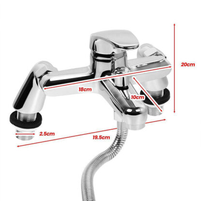 Luxury Bathroom Chrome Sink Bath Filler Tap Shower Mixer Taps With Hand Held Set - Image 10