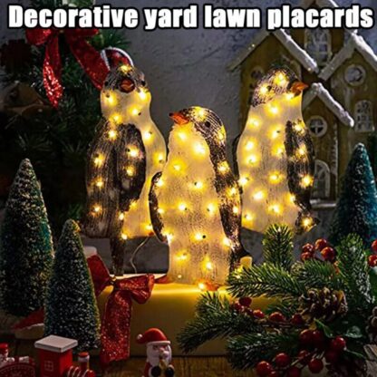 3X Christmas Penguin Acrylic LED Light Up Decoration Indoor Outdoor Figurine - Image 7