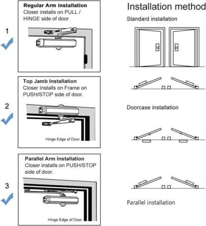 25-45KG Heavy Duty FIRE RATED Overhead Door Closer Opener Softs Close Adjustable - Image 8