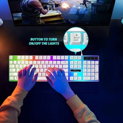 Gaming Keyboard Mouse Set Rainbow LED Wired USB For PC Laptop PS4  One 360UK - Image 7