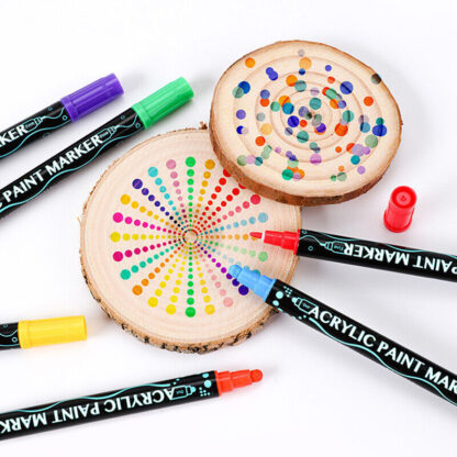 26 Colors Dual Tip Paint Pens Acrylic Paint Markers Set DIY Crafts Making Art - Image 4