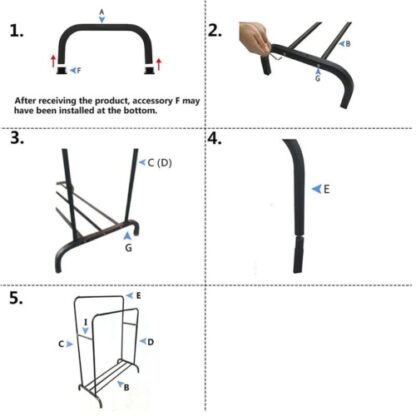 Heavy Duty Double Clothes Rail Hanging Rack Garment Display Stand Shoes Storage - Image 10