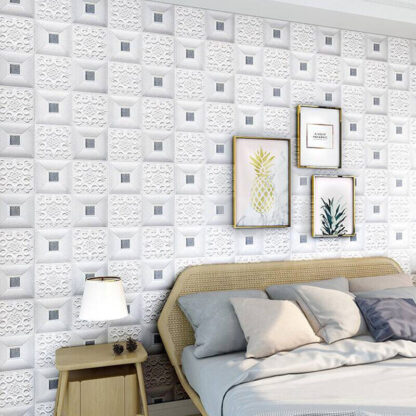 10Pcs 3D Tile Brick Wall Sticker Soft Self-adhesive Waterproof Foam Panel Decal - Image 3