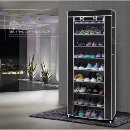 9 Tier Cabinet Storage Shoe Rack Stand Holds 27 Pairs Shoe Organizer Dustproof - Image 8