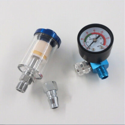 Mini Air Pressure Regulator Gauge Spray Gun & In-Line Water Trap Air Filter - Image 7