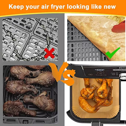 300x Air Fryer Liners Disposable Paper Liners Non Stick Parchment For Dual - Image 6