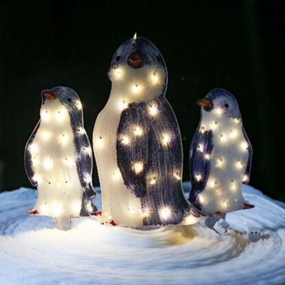 3X Christmas Penguin Acrylic LED Light Up Decoration Indoor Outdoor Figurine - Image 8