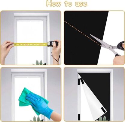 Portable Blackout Blind Window Thermal Insulated Kitchen Curtains Stick On DIY - Image 2