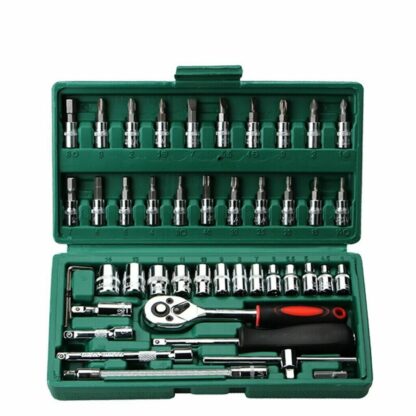 52pc Metric Socket Set Ratchet Torx Wrench Kit 1-4 Drive Repair Tool With Case - Image 3