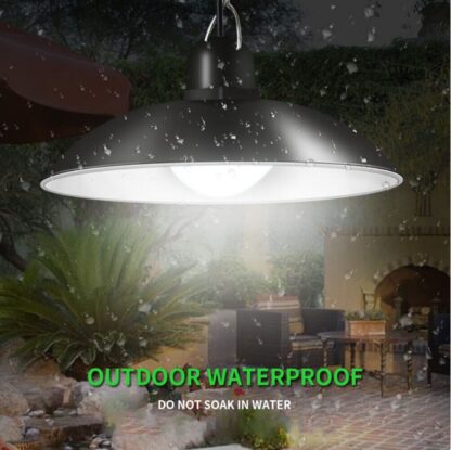 LED Solar Powered Pendant Hanging Light Lamp Outdoor Garden Yard Shed Lighting - Image 3