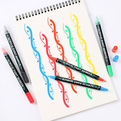 26 Colors Dual Tip Paint Pens Acrylic Paint Markers Set DIY Crafts Making Art - Image 7