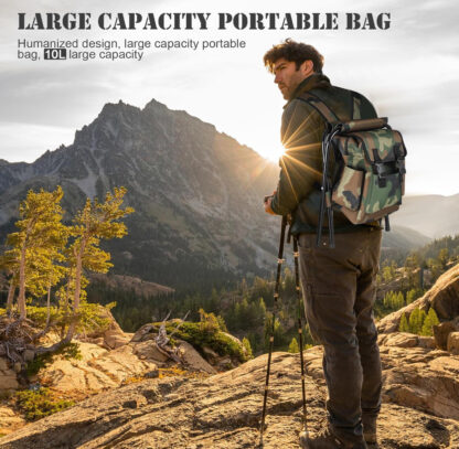 2in1 Oxford Fishing Tackle Backpack Bag,Camping Hiking Foldable Stool Seat Chair - Image 8