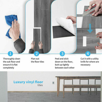 5m Floor Planks Tiles Self Adhesive Wood Effect Vinyl Flooring Bathroom Decor - Image 5