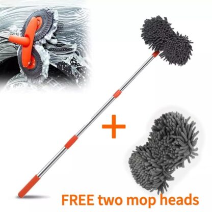 Microfiber Mop Wash Kit Telescopic Car Cleaning Brush With 4 Replacent Header - Image 10