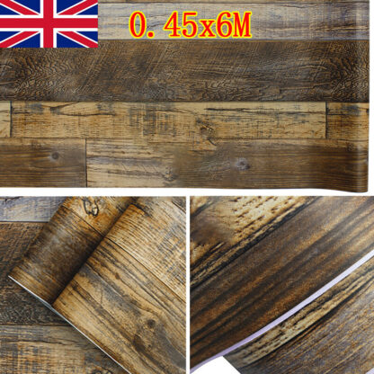 Wood Plank Effect Neutral Rustic Natural Distressed Realistic Wallpaper Cabin - Image 6