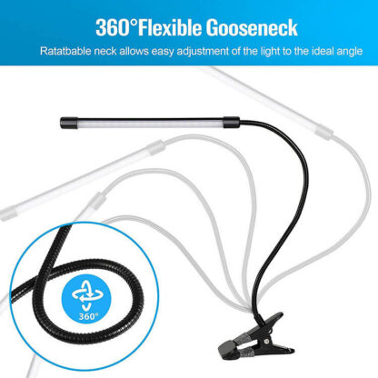 USB Clip On Desk Lamp Flexible Clamp Reading Light LED Bed Table Bedside Night - Image 8