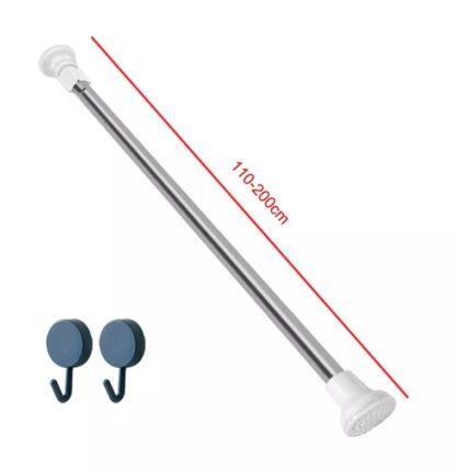 Heavy Duty Extendable Telescopic Shower Curtain Pole Rail Rod Bath Door Window - Image 2