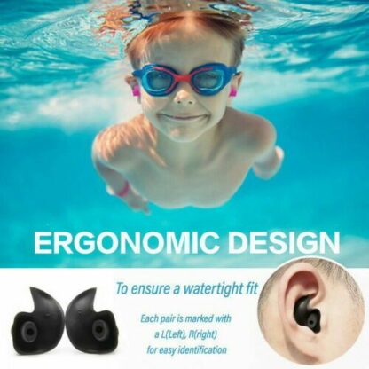 5  10 Pairs Soft Silicone Ear Plugs For Swimming Sleeping Anti Snore With Case UK - Image 4