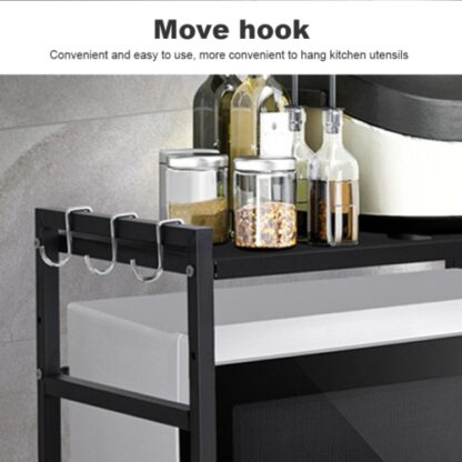 3 Tier Expandable Microwave Oven Rack Stand Storage Holder Kitchen Corner Shelf - Image 5