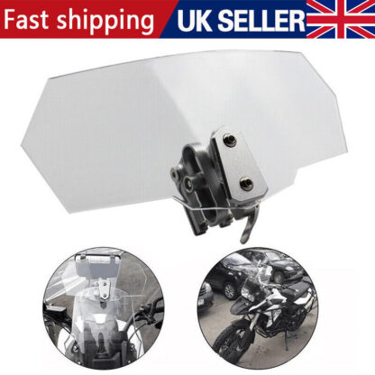 Motorcycle Motorbike Clip On Windshield Wind Screen Deflector Extension Spoiler - Image 3