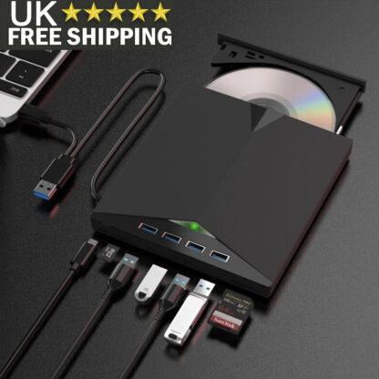 7in1 External USB 3.0 DVD CD RW Writer Drive Burner Reader Player For Laptop PC - Image 6